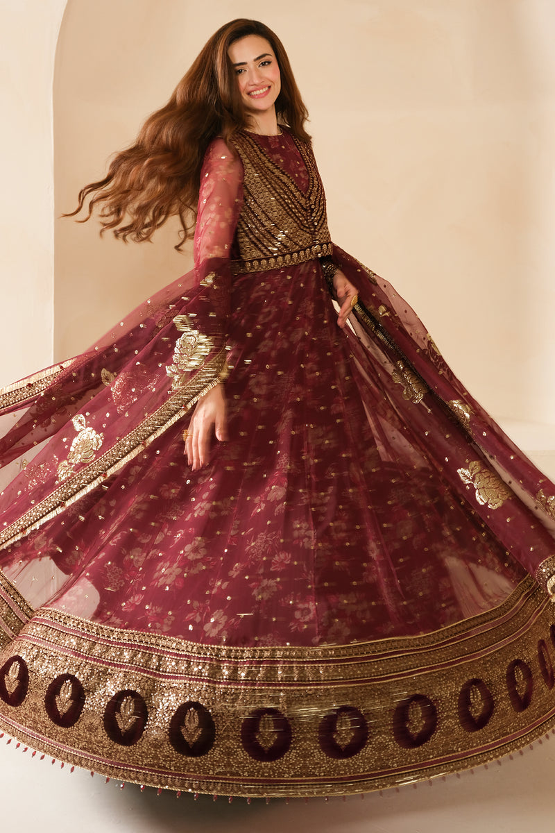 Sana Javed Embroidered Maxi and Dupatta set | 50% OFF