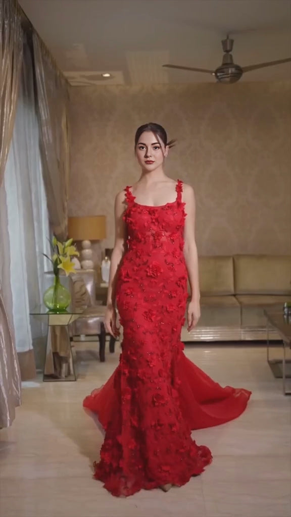 Hania Aamir Red Gown | Luxury Red Dress