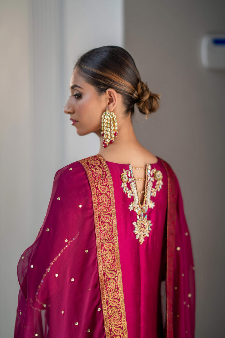 Aina Asif - Azalea Shirt, Trouser and Dupatta set | Reshmi Shirt | 65% OFF