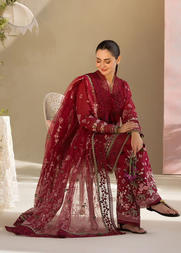 Hania Aamir Luxe Rose Shirt, Trouser and Dupatta - COD | 50% OFF