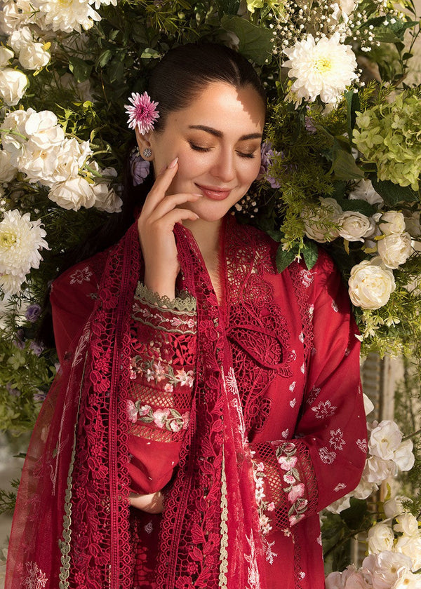 Hania Aamir Luxe Rose Shirt, Trouser and Dupatta - COD | 50% OFF