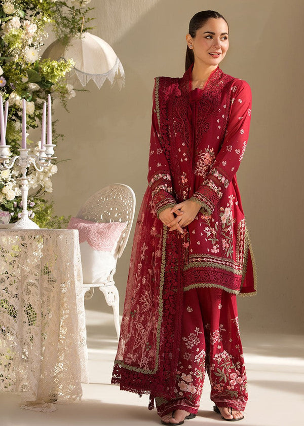 Hania Aamir Luxe Rose Shirt, Trouser and Dupatta - COD | 50% OFF