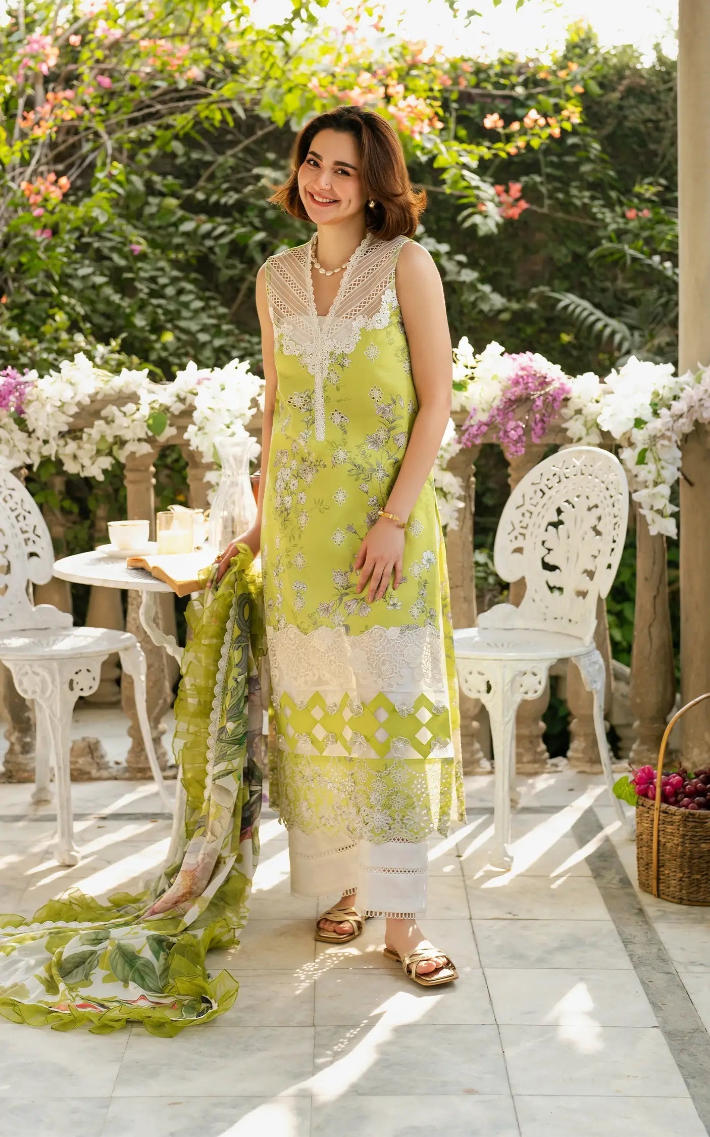 Hania Aamir - Lemina Shirt, Trouser with Dupatta - COD | 50% OFF