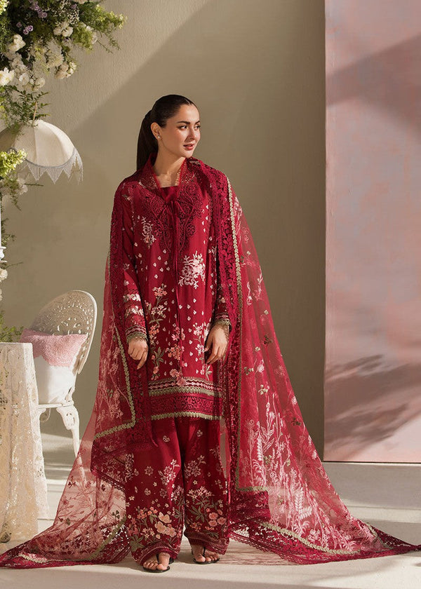 Hania Aamir Luxe Rose Shirt, Trouser and Dupatta - COD | 50% OFF
