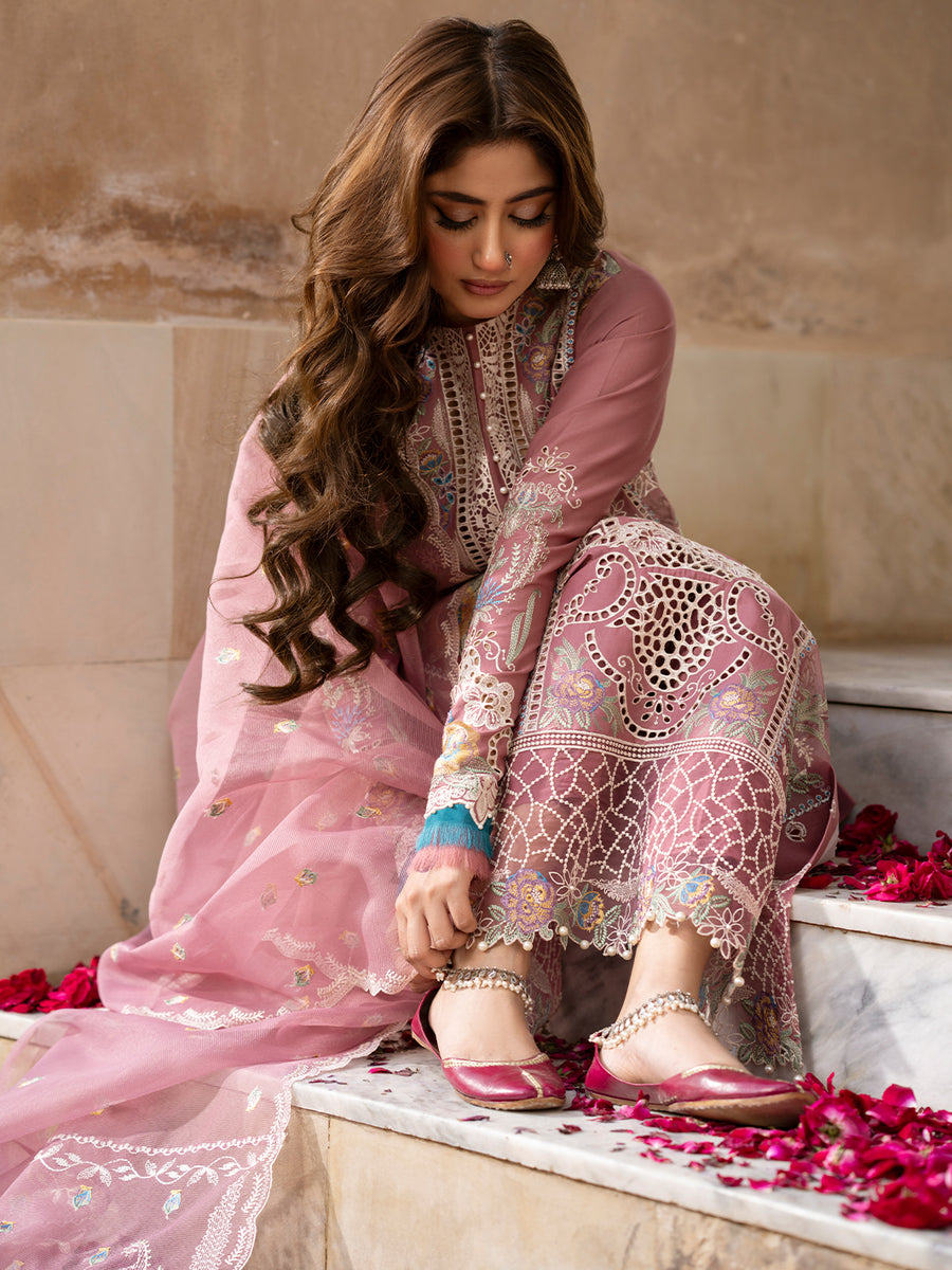 Sajal Ali - Nima Shirt, Trouser with Dupatta - COD | 50% OFF