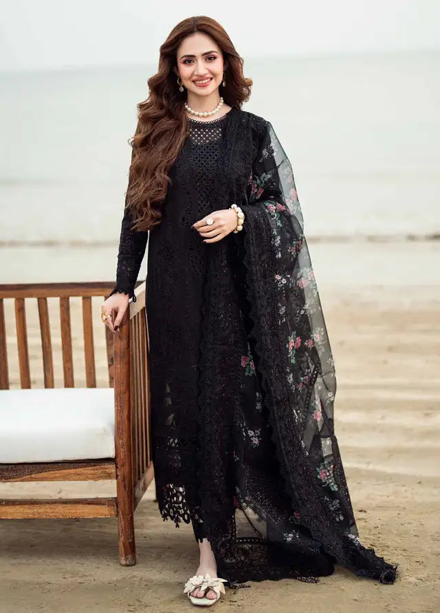 Sana Javed - Liona Shirt, Trouser with Dupatta Set - COD