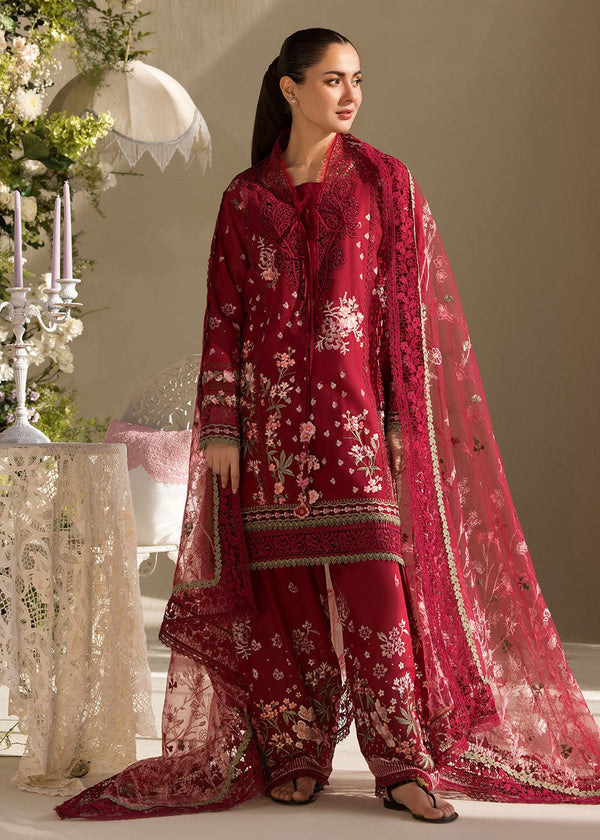 Hania Aamir Luxe Rose Shirt, Trouser and Dupatta - COD | 50% OFF