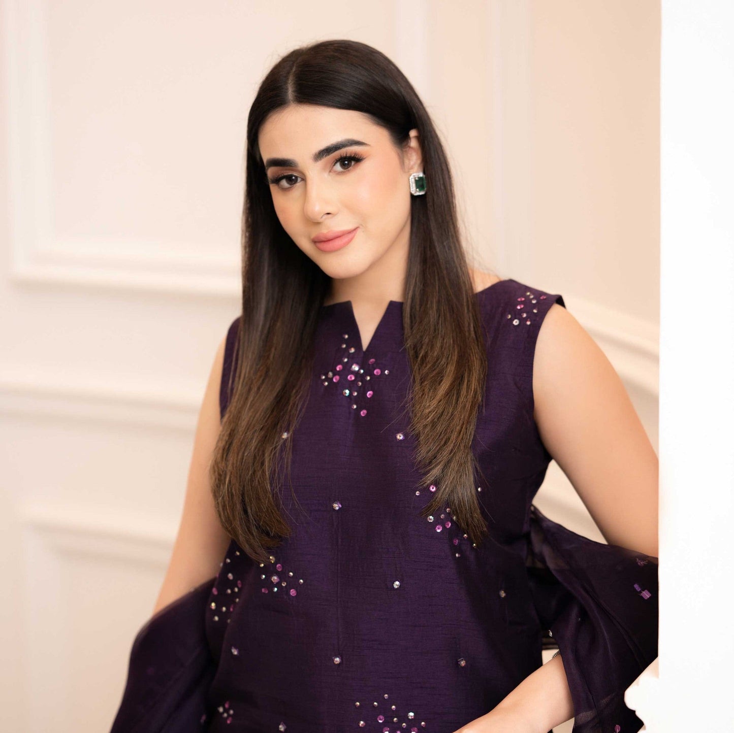 Embellished Marjanda Shirt, Farshi Shalwar with Dupatta - COD | 50% OFF