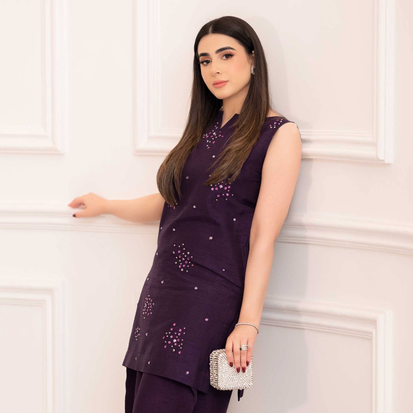 Embellished Marjanda Shirt, Farshi Shalwar with Dupatta - COD | 50% OFF
