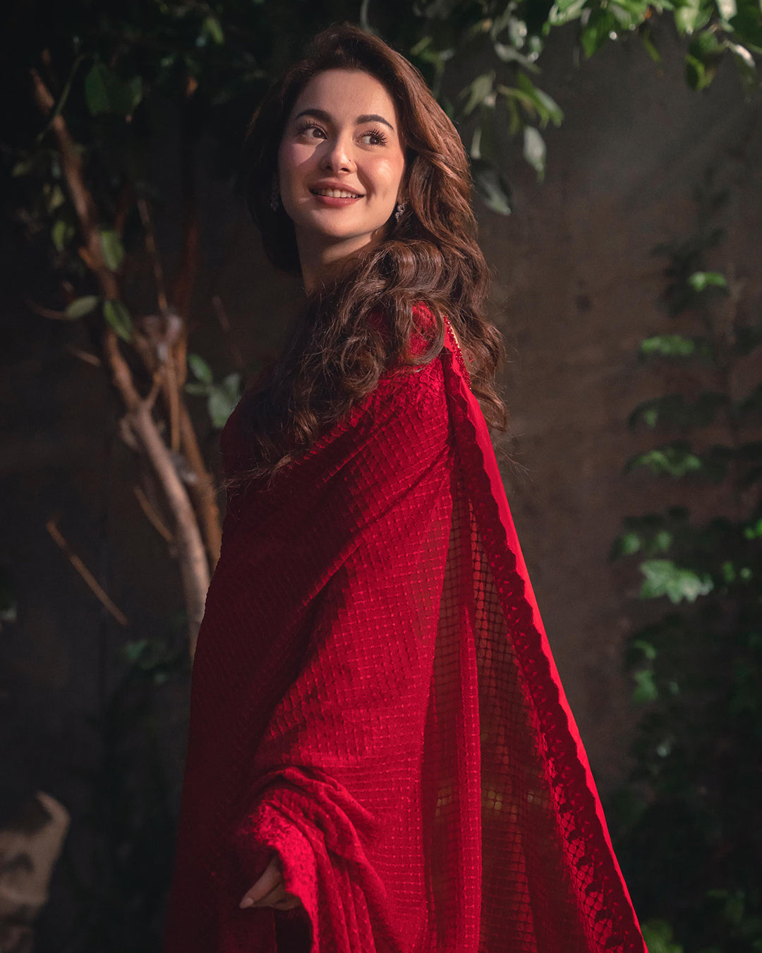 Hania Aamir - Evia Red Saree | 70% OFF | Cash On Delivery