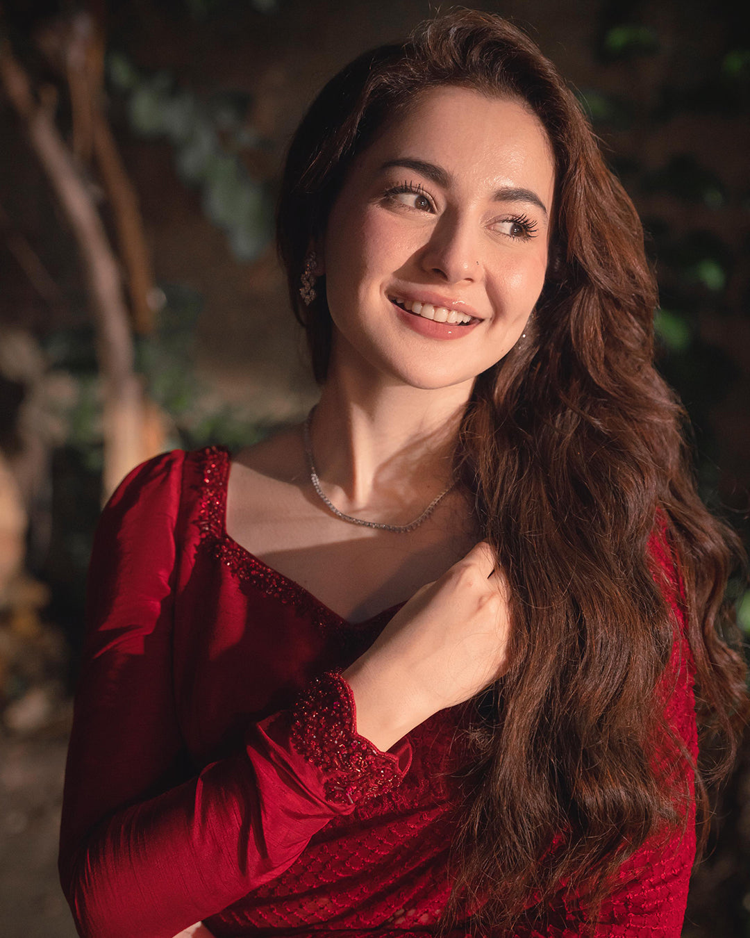 Hania Aamir - Evia Red Saree | 70% OFF | Cash On Delivery