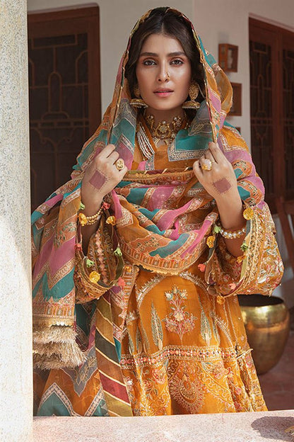Ayeza Khan - Henna Shirt Gharara with Dupatta - COD | 50% OFF