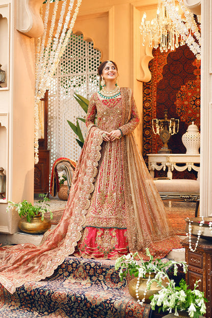 Sajal Ali Classical Red Bridal Dress | 70% OFF