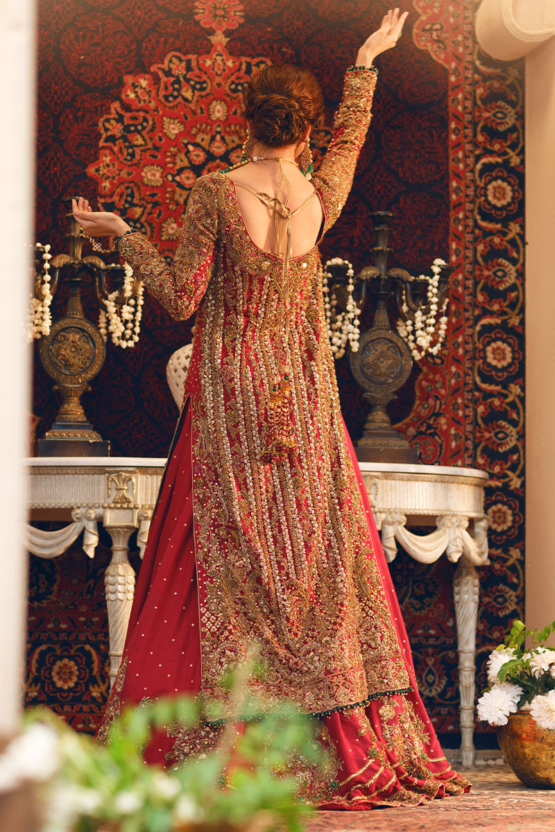 Sajal Ali Classical Red Bridal Dress | 70% OFF