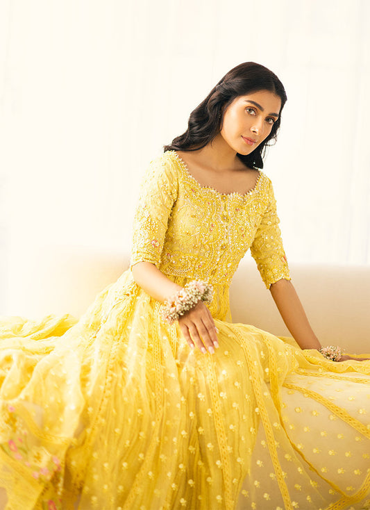 Ayeza Khan Sunshine Yellow Maxi - 75% OFF