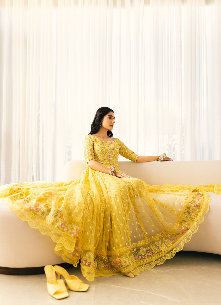 Ayeza Khan Sunshine Yellow Maxi - 75% OFF