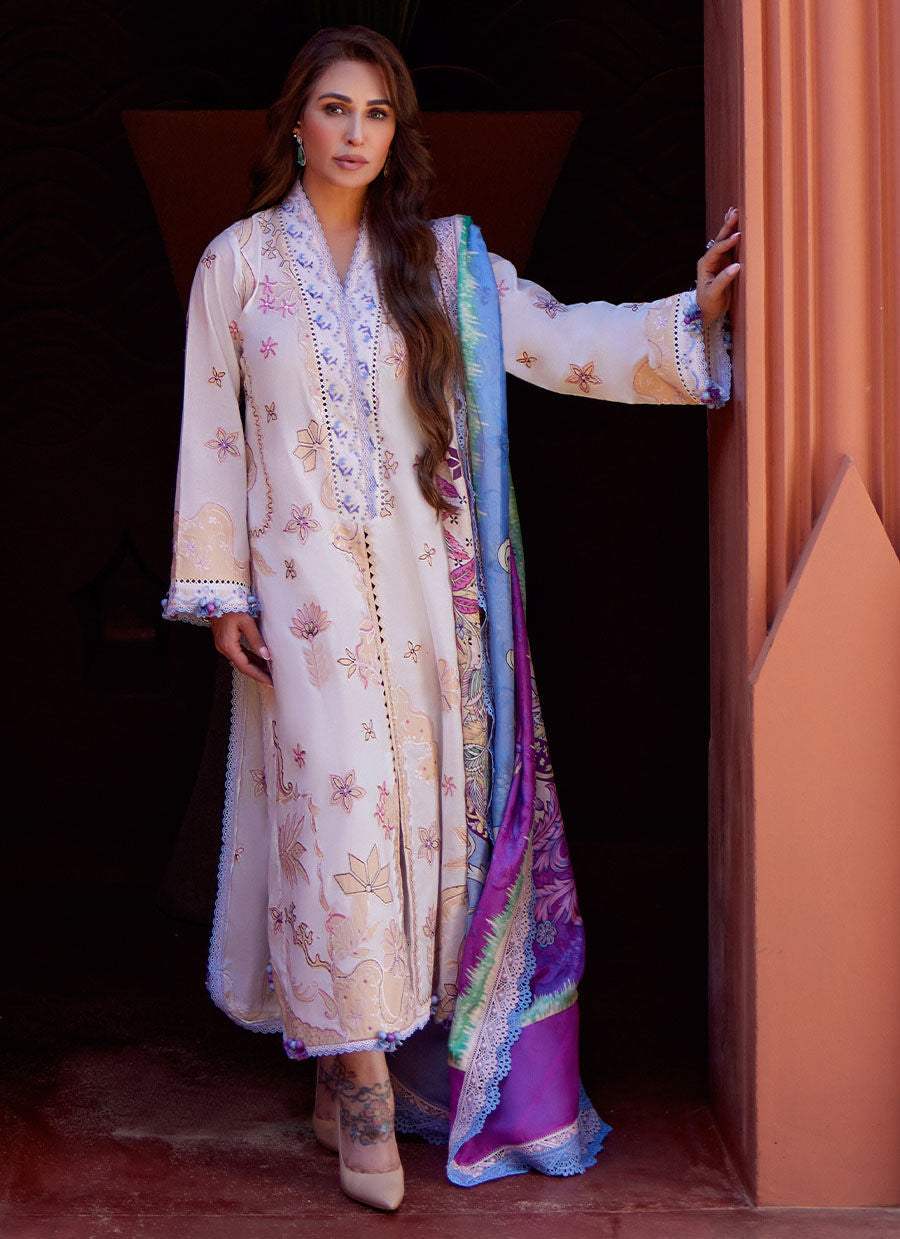 Reema Khan - Miwa Ivory Luxury Lawn Dress | FLAT 50% OFF