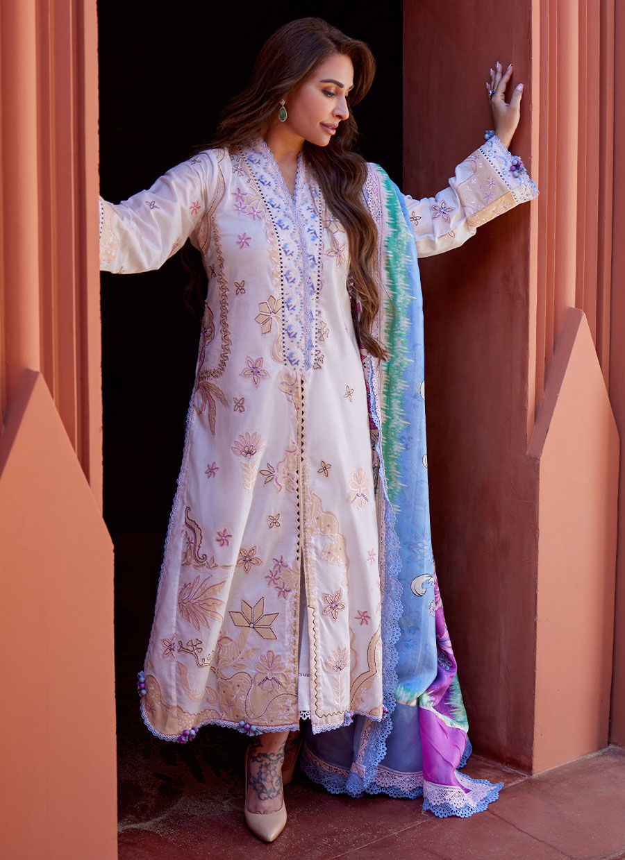 Reema Khan - Miwa Ivory Luxury Lawn Dress | FLAT 50% OFF