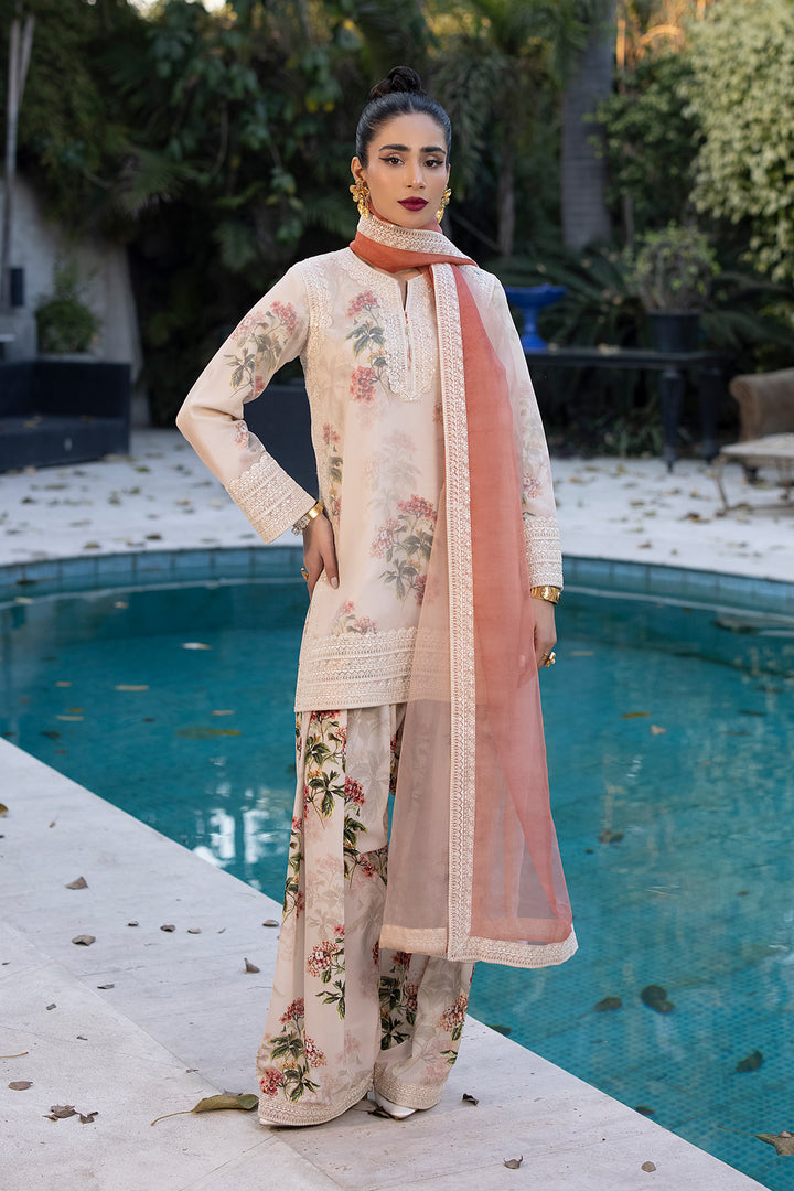 Hania Aamir - Flamingo Shirt, Trouser and Dupatta set | 50% OFF