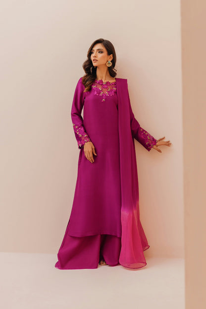 Saboor Ali - Embellished Chic long Shirt, Trouser with Dupatta | 55% OFF