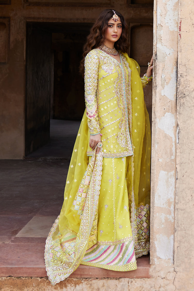Sajal Ali - Shadmani Shirt ghagra with Dupatta - COD | 50% OFF
