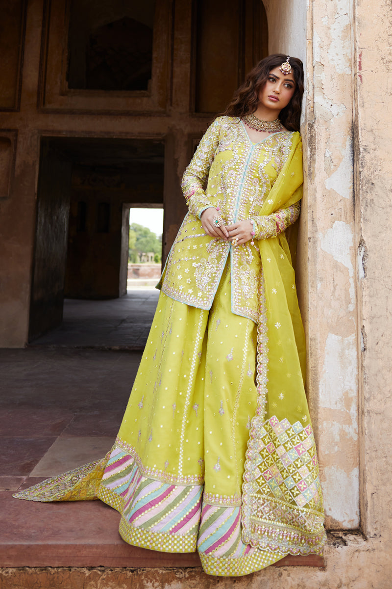 Sajal Ali - Shadmani Shirt ghagra with Dupatta - COD | 50% OFF