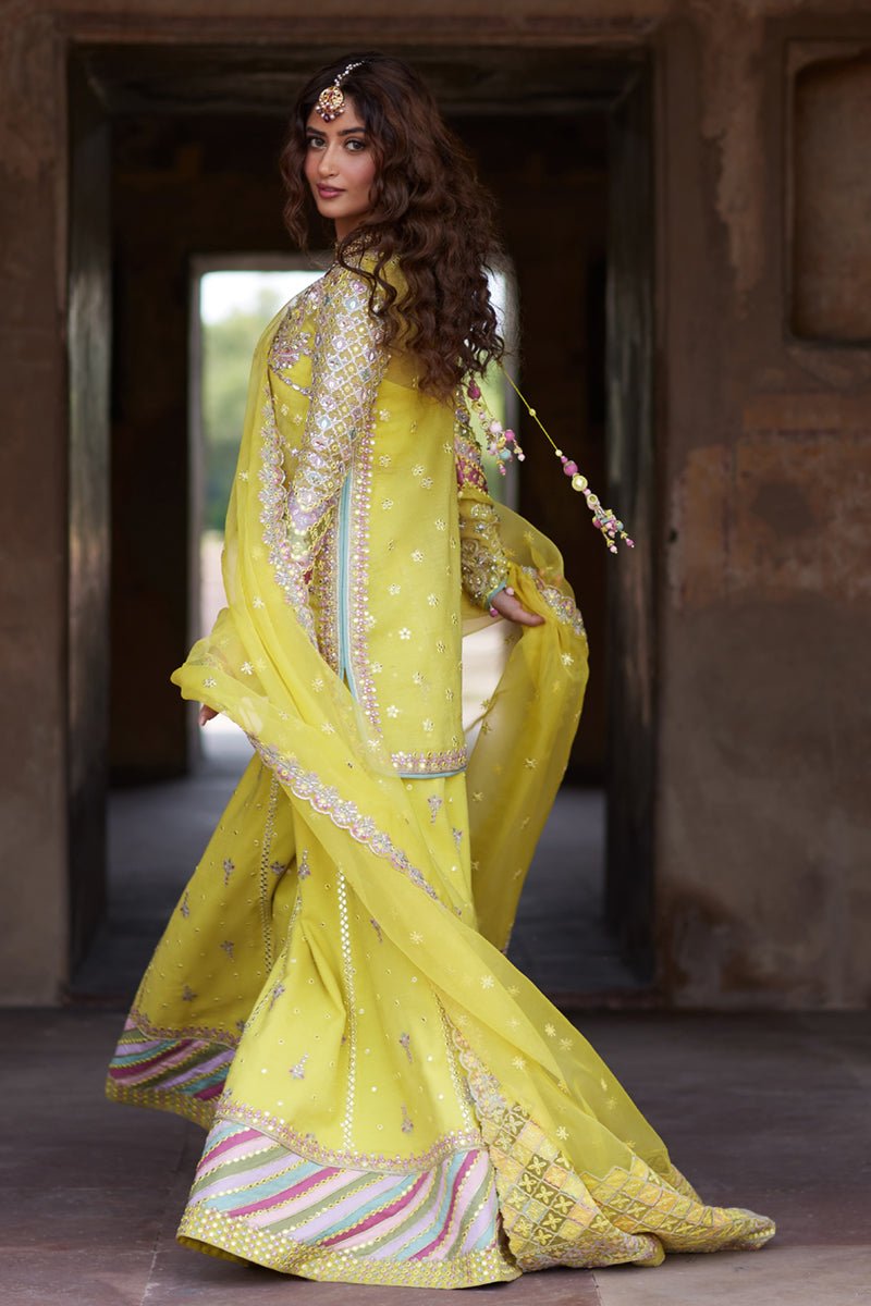 Sajal Ali - Shadmani Shirt ghagra with Dupatta - COD | 50% OFF