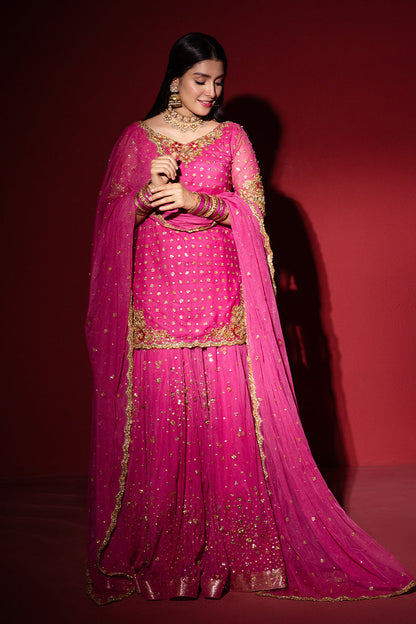 Ayeza Khan - Embroidered Heritage Pink Lehenga | 62% OFF