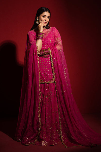 Ayeza Khan - Embroidered Heritage Pink Lehenga | 62% OFF