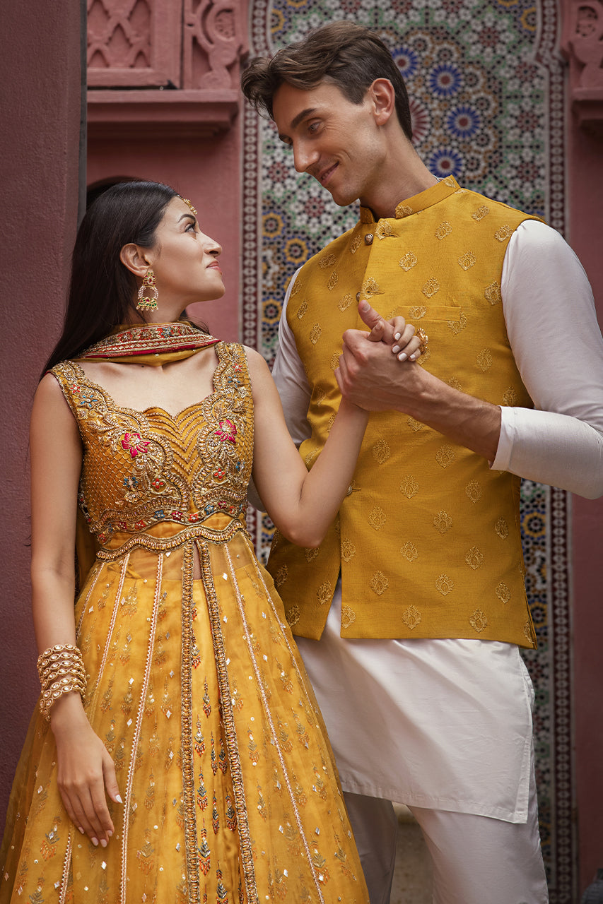 Anmol Baloch - Mystic Marigold Maxi, Lehenga and Dupatta | 60% OFF