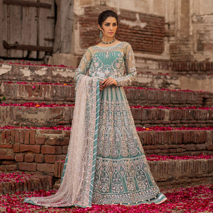 Luxury Eid Party Wear Turquoise | 60% OFF