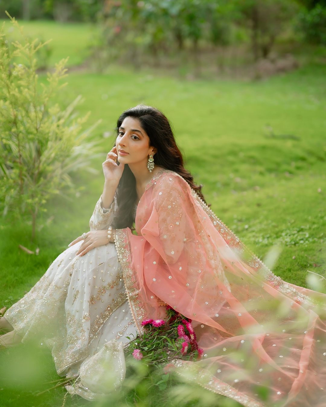 Mawra Hocane - Pinkish Maxi and Dupatta set | 60% OFF