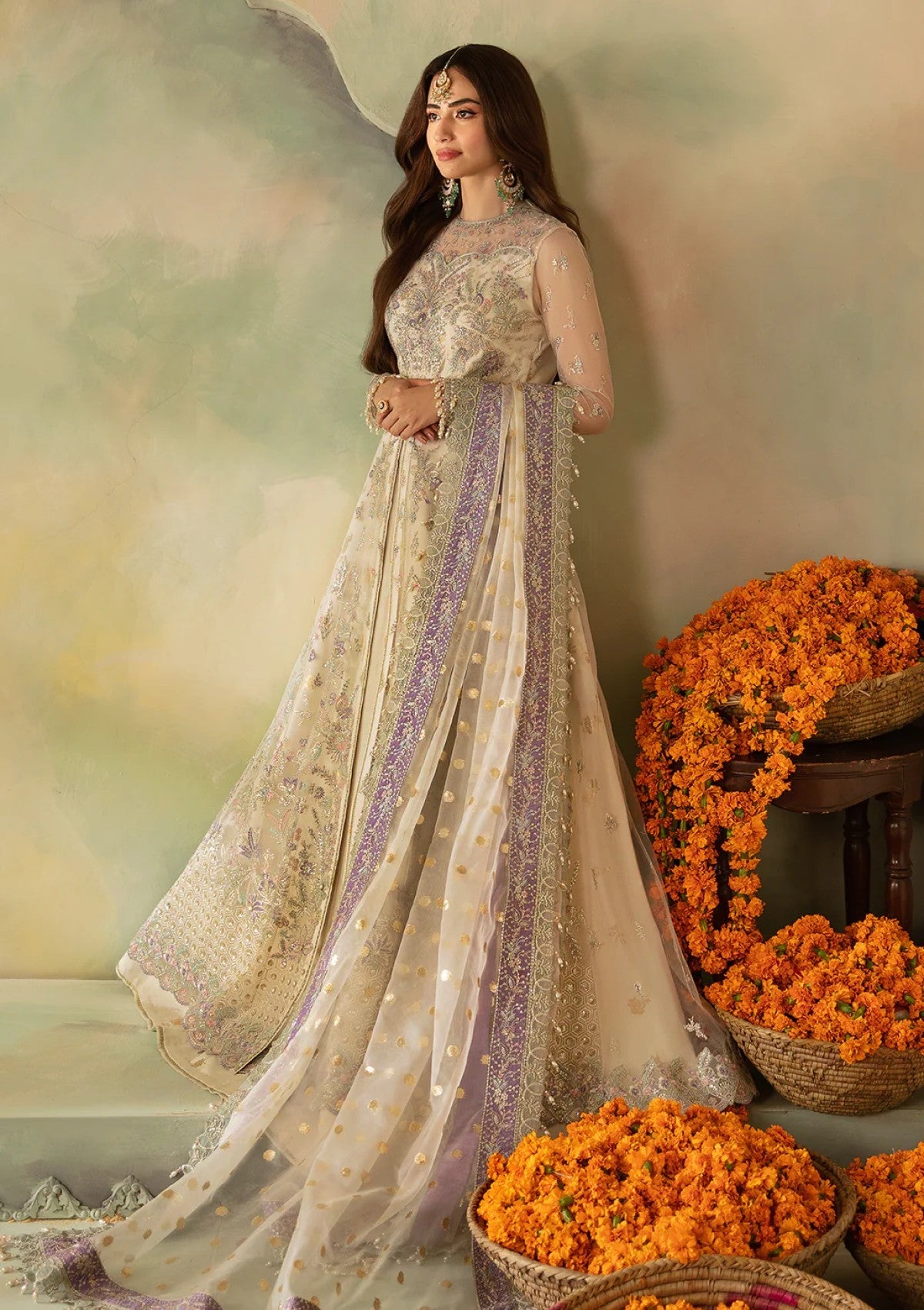 Sana Javed - Gita Shirt, Lehenga with Dupatta - COD | 50% OFF