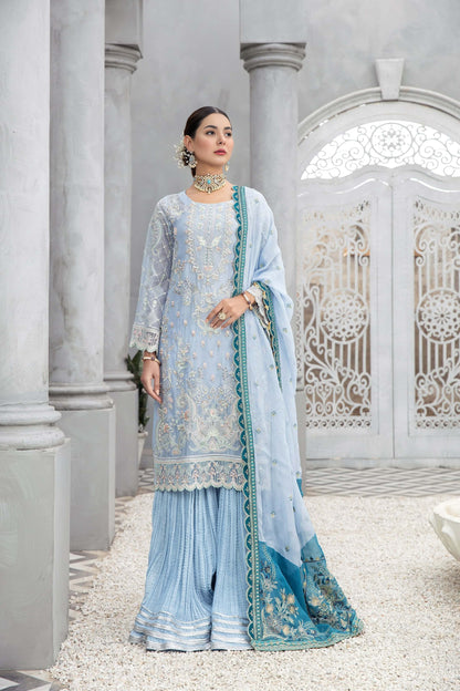 Hania Aamir SKYBLUE Sharara Kameez | 60% OFF