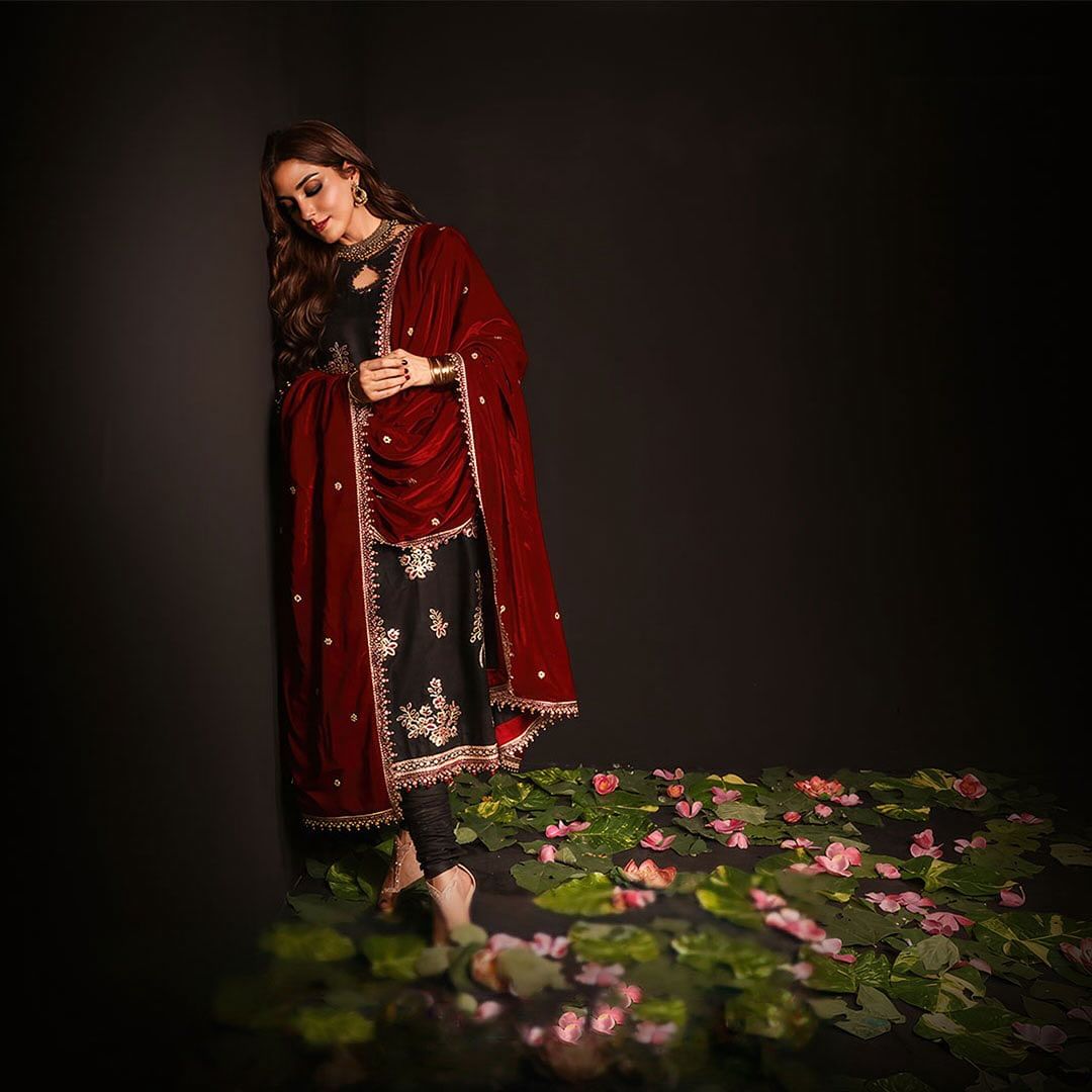 Maya Ali - Aura Shirt, Trouser and Dupatta | Stitched | 50% OFF