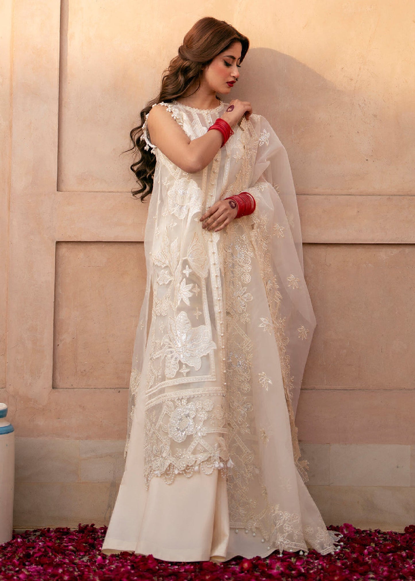Sajal Ali - Viza Shirt, Trouser and Dupatta - COD | 50% OFF