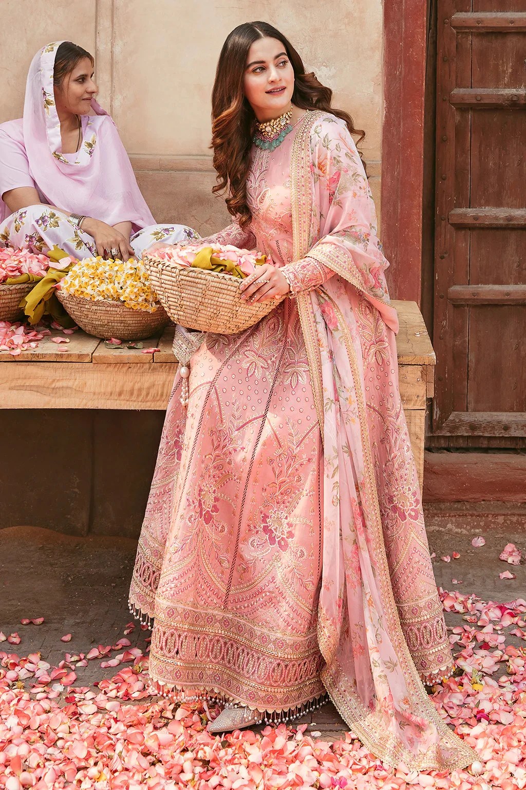 Aiman Khan - Zivia Maxi, Trouser with Dupatta set - COD | 40% OFF