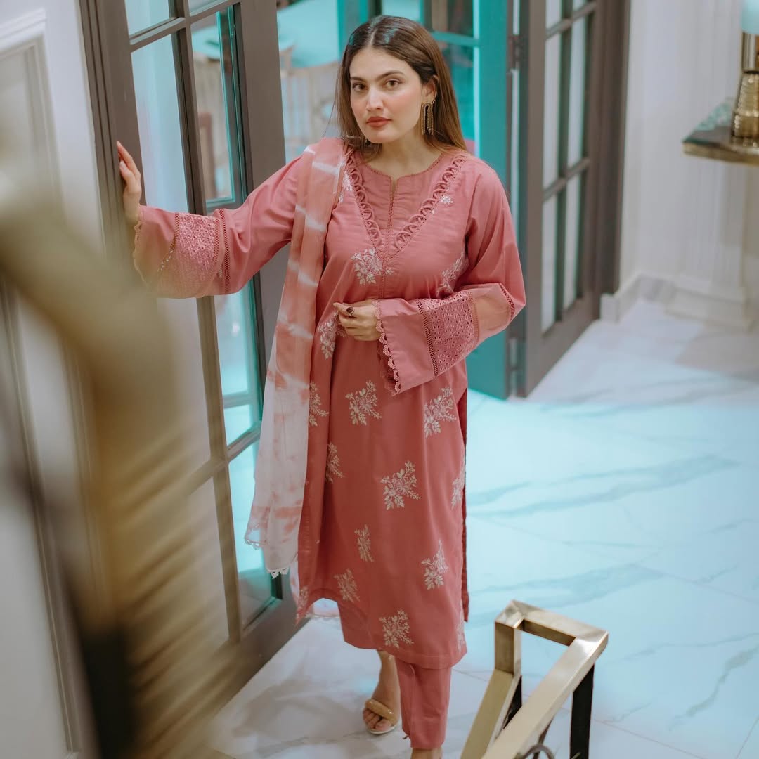 Iqra Kanwal - Mehr Shirt, Trouser and Dupatta - COD | 30% OFF