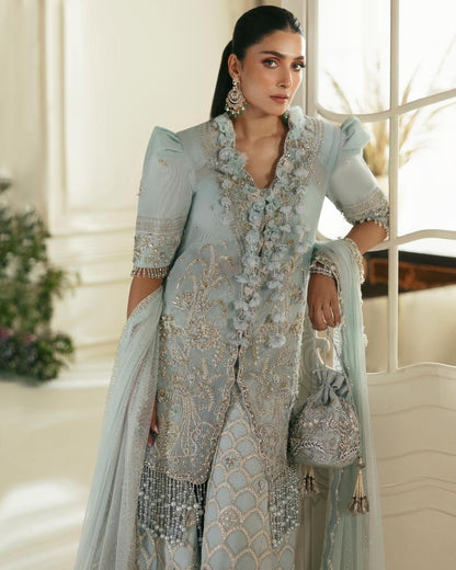 Ayeza Khan - 'Ciel de Rêve' Shirt, Flapper and Dupatta Outfit | 50% OFF