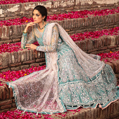 Luxury Eid Party Wear Turquoise | 60% OFF