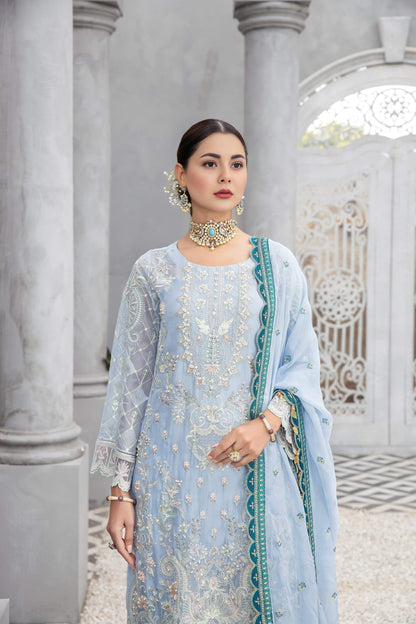 Hania Aamir SKYBLUE Sharara Kameez | 60% OFF