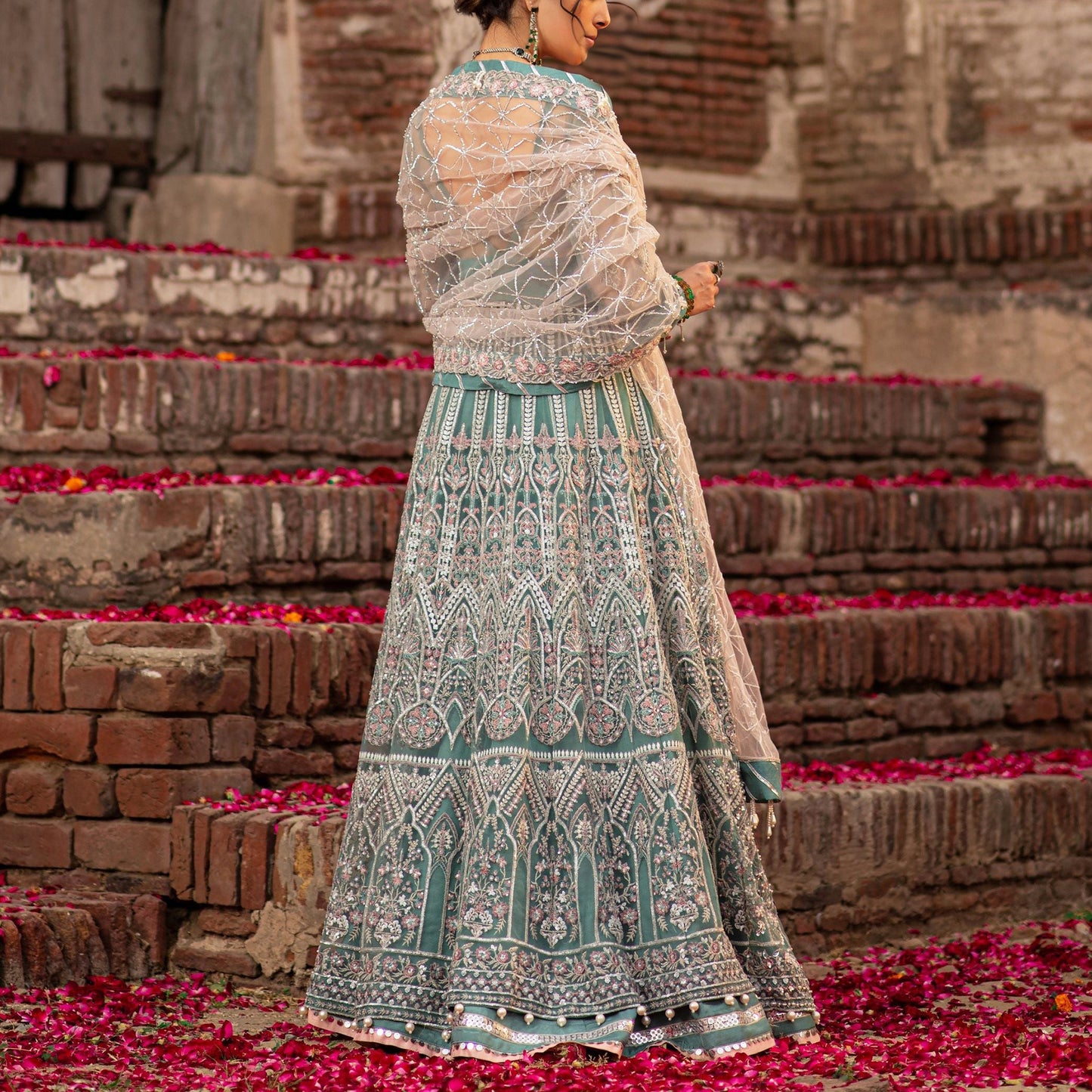 Luxury Eid Party Wear Turquoise | 60% OFF