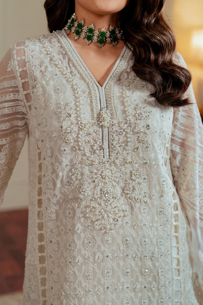 Ayeza Khan - Embroidered Glaze Shirt, Trouser and Dupatta set | 40% OFF