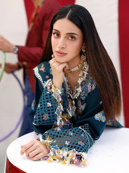 Anmol Baloch - Fica Shirt, Trouser and Dupatta Set - COD | 50% OFF