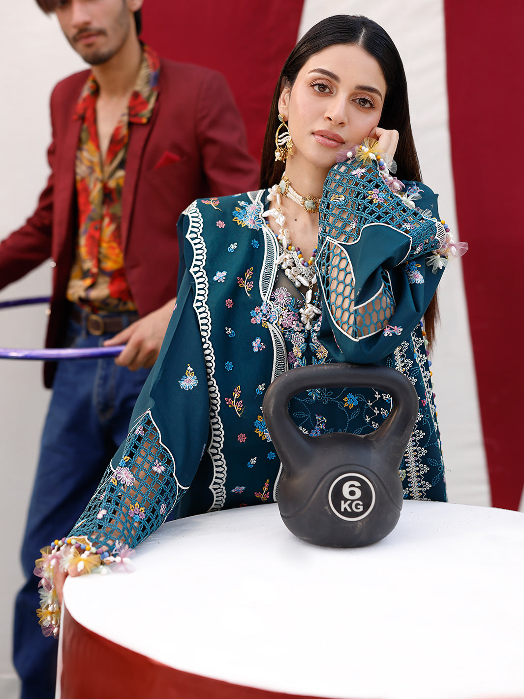 Anmol Baloch - Fica Shirt, Trouser and Dupatta Set - COD | 50% OFF