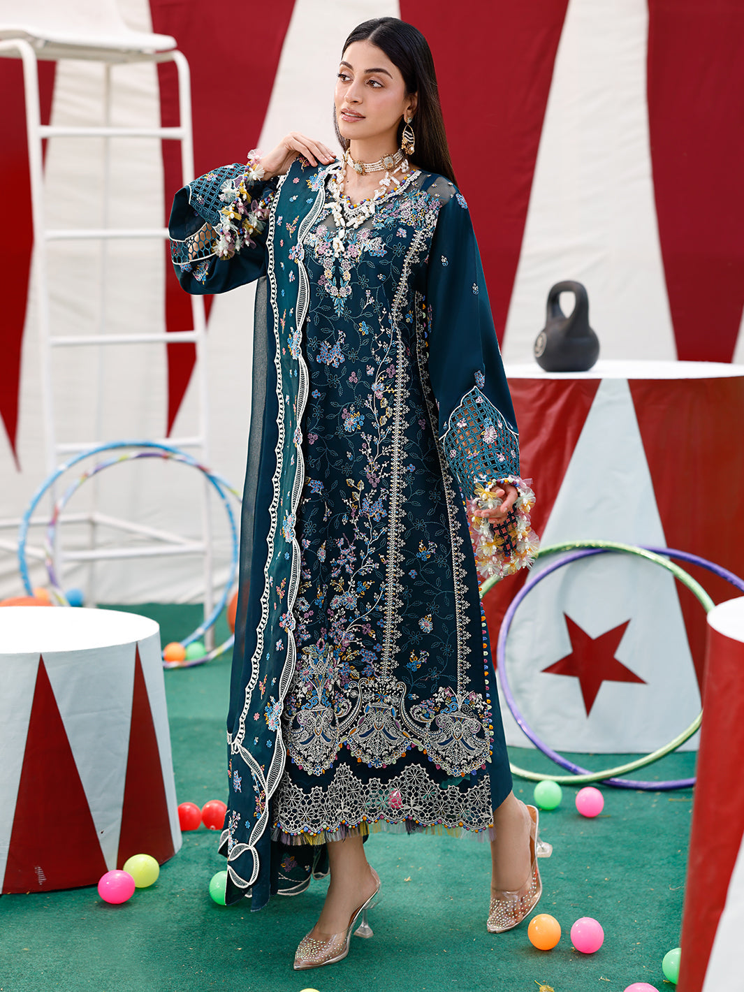 Anmol Baloch - Fica Shirt, Trouser and Dupatta Set - COD | 50% OFF