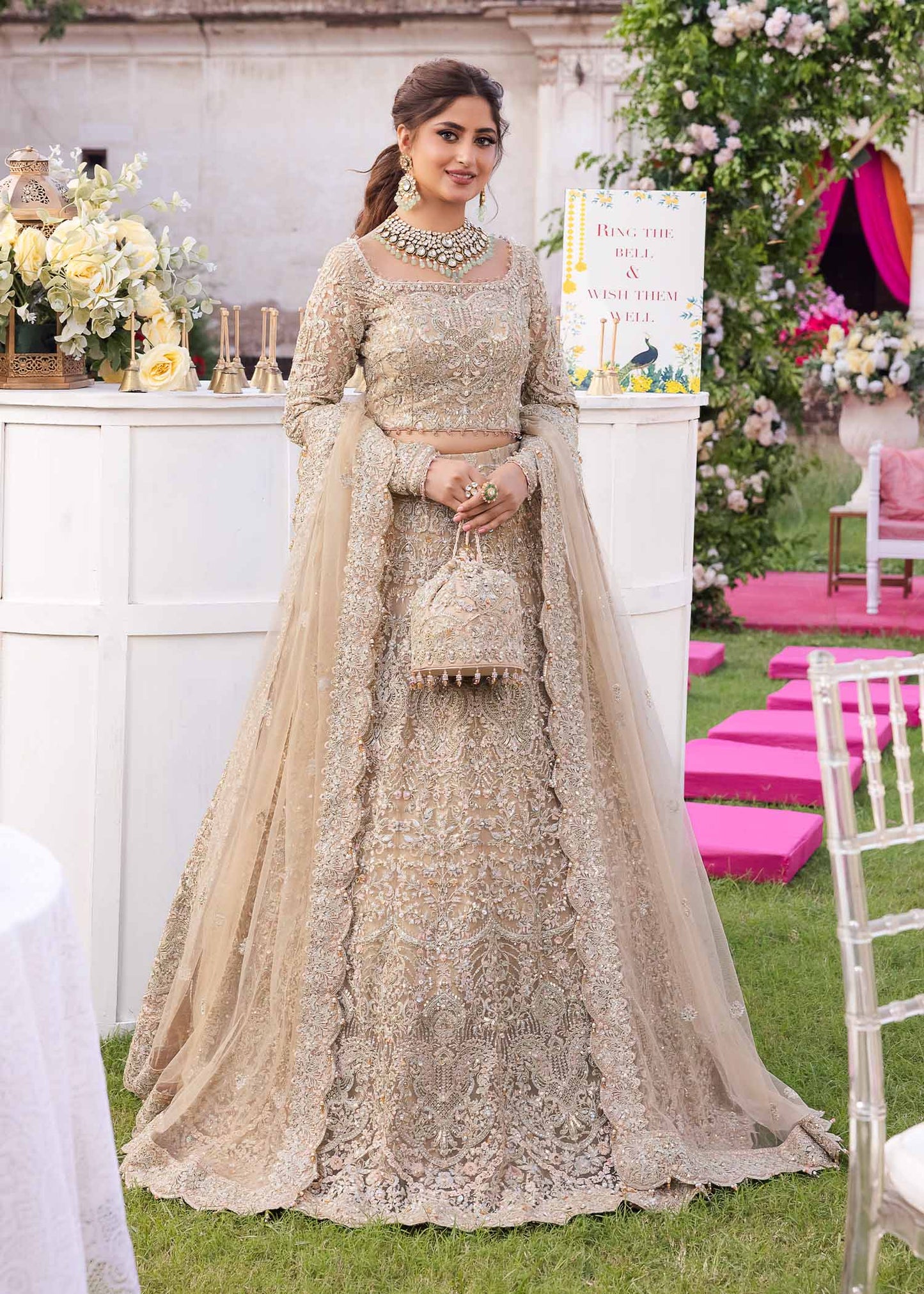 Sajal Ali Lehenga Choli LIGHT PINK Dress | 50% OFF