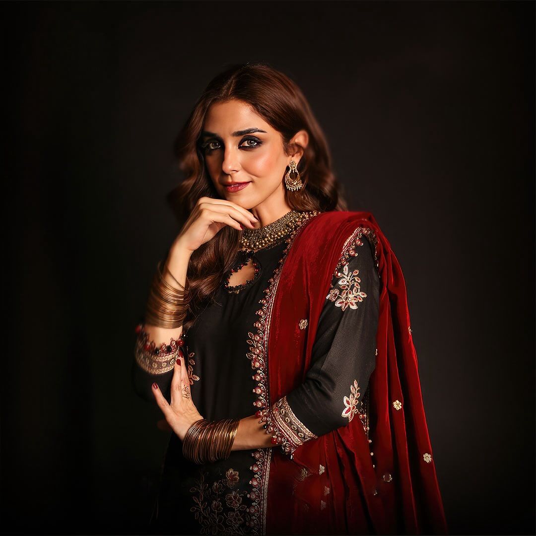 Maya Ali - Aura Shirt, Trouser and Dupatta | Stitched | 50% OFF