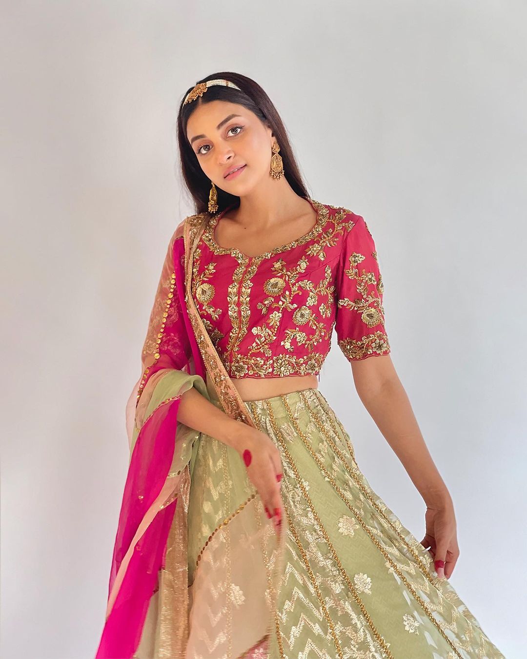 Anmol Baloch -  Parisa Crop Top, Skirt with Dupatta | 40% OFF