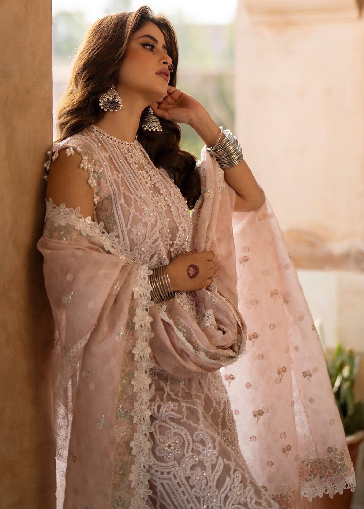 Sajal Ali - Terum Shirt, Trouser and Dupatta - COD | 50% OFF